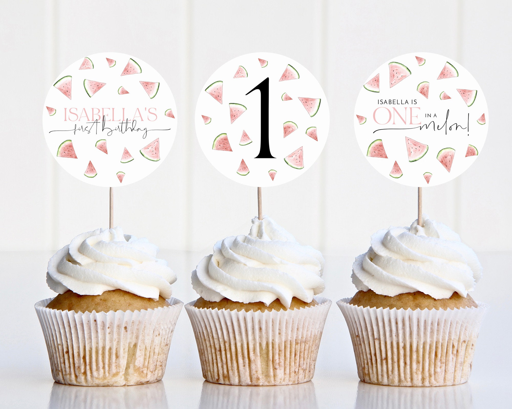 Melon Cupcake Toppers Printable Cupcake Topper Watermelon - Etsy