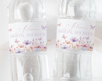 Butterfly Water Bottle Label, Bridal Shower Water Label, Printable Water Bottle Label, Water Label Sticker, Lifetime of Butterflies Labels