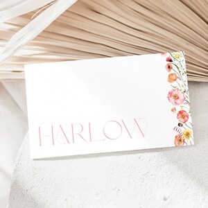 Floral Place Card Template, Printable Place Cards, Bridal Shower Place Cards, Floral Place Cards, Bridal Place Cards, Wildflower Place Card