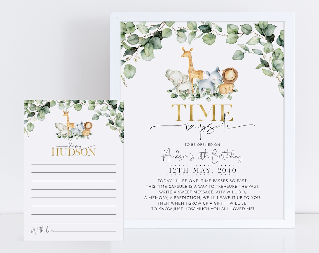 time-capsule-first-birthday-1st-birthday-time-capsule-sign-time-capsule-template-wild-one-1st-birthday-time-capsule-safari-1st-birthday-etsy