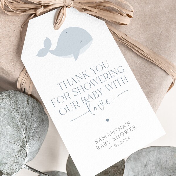 Bedankkaartjes walvis, bedankkaartjes babyshower, bedankkaartje babyshower, cadeaukaartje, babykaartje, afdrukbaar cadeaukaartje, bewerkbare bedankkaartjes, bedankt
