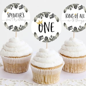 Wild Things Cupcake Toppers, Printable Cupcake Toppers, Where The Wild Things Are Cupcake Toppers, 1st Birthday Boy Editable Cupcake Toppers