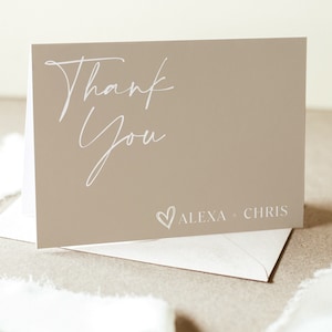 Neutral Thank You Card Template, Printable Thank You Card, Minimal Baby Shower Thank You Card, Beige Baby Shower Thank You Card Neutral
