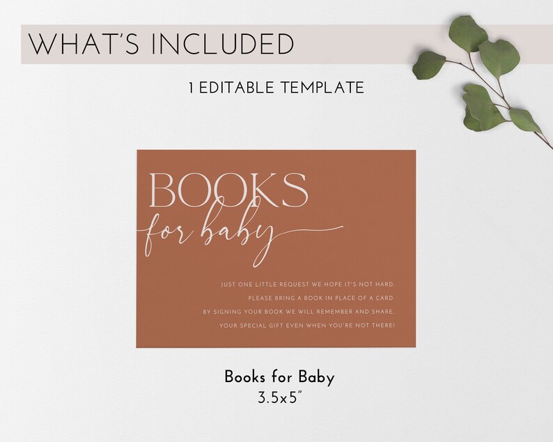 Books for Baby Card Printable Book Request Card Boho Baby Etsy