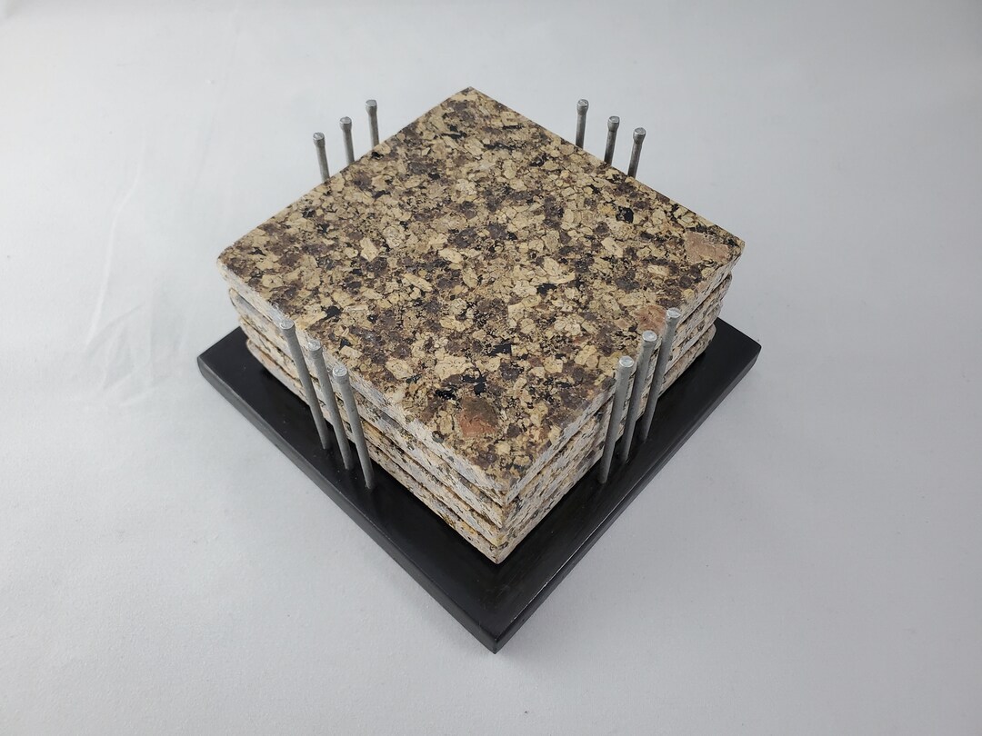Natural Granite Coasters Dark Brown Base Rescued, Upcycled Materials Etsy