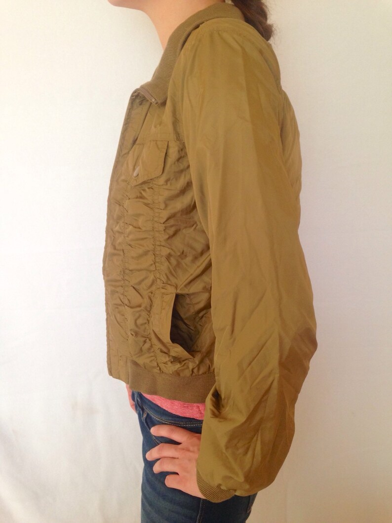 90s windbreaker style brown bomber jacket Wet Seal size M ...