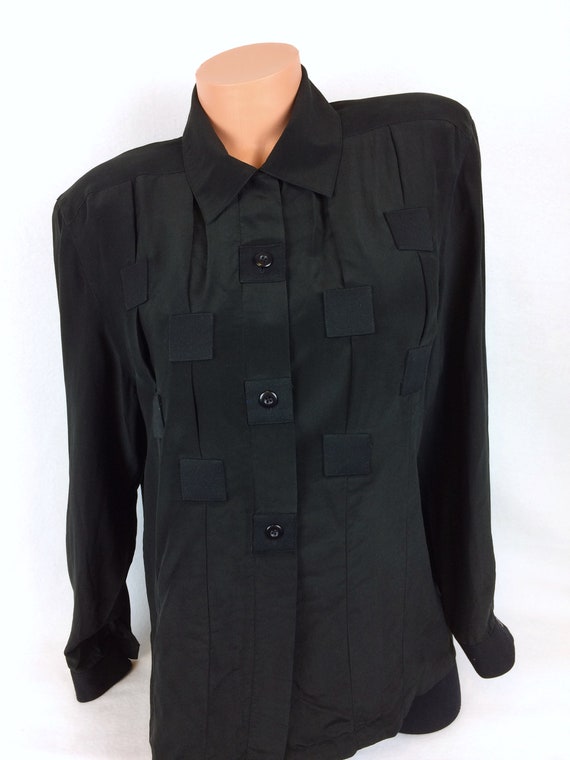 black button blouse