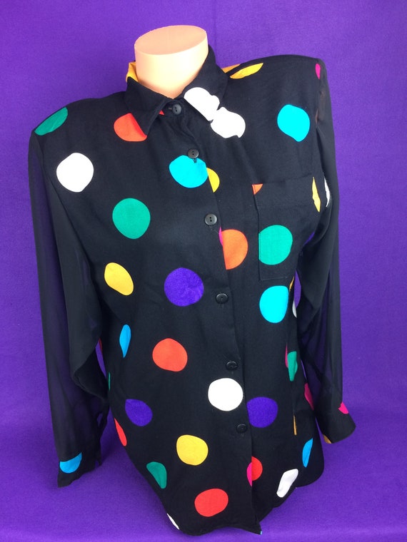 evans polka dot top