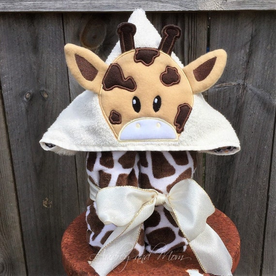 giraffe hooded towel