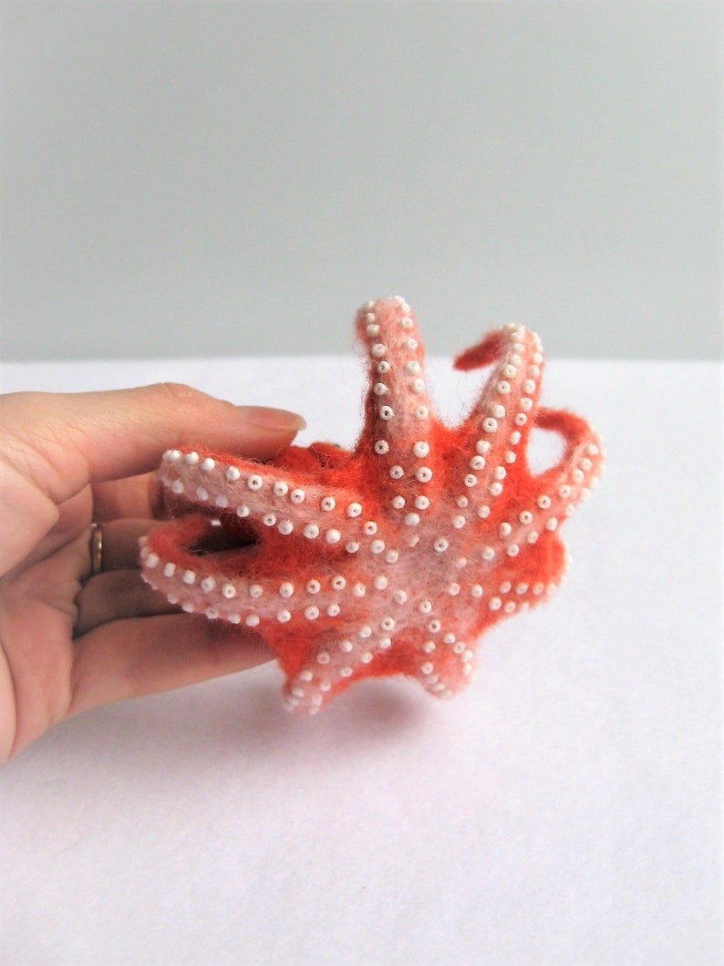 Needle Felted Red Octopus. Miniature Toy Etsy