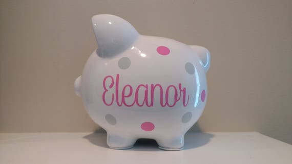 Personalized Piggy Bank Custom Piggy Bank Baby Shower Etsy