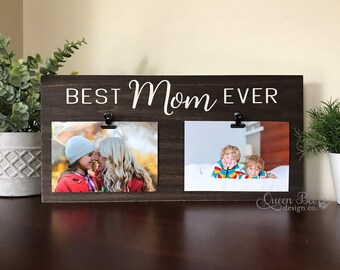 Best Mom Ever Gifts for Mom World's Most Tired Mom 8x10 Leatherette Photo Frame Teal 