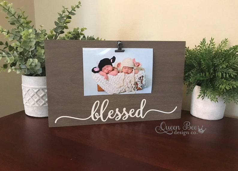 Baby Gift Family Picture Frame Wedding Gift Mother/'s Day Blessed Frame Farmhouse Decor Picture Frame Blessed Picture Frame
