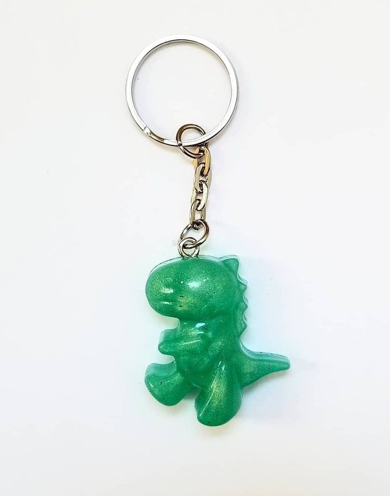 Dinosaur keychain dino keychain resin trex keychain resin Etsy