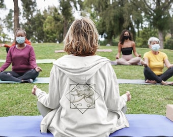 Octopus Zip Hoodie, Unisex Ocean Graphic Sweatshirt, #HealthySeasHealthyShores