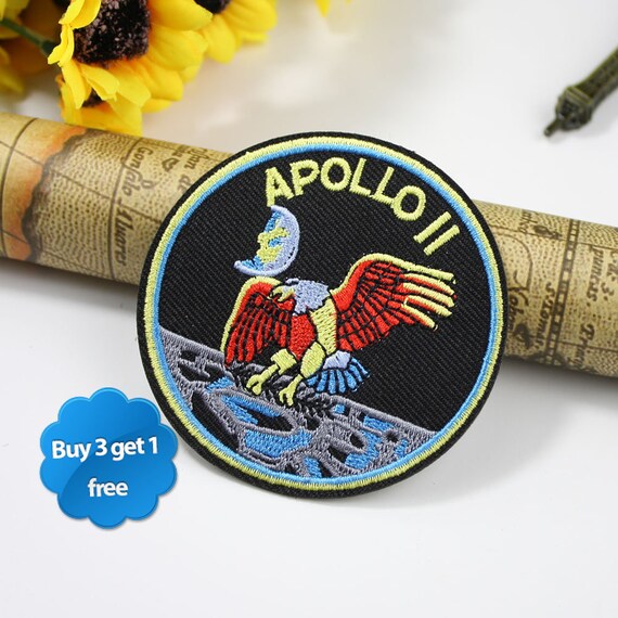 Download Nasa Apollo 11 Patches Iron On Embroidered Patches Iron On Sew Etsy