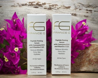 Peptide Firming Serum with Coenzyme Q10 and Vitamins C & E Hyaluronic acid anti aging Duo
