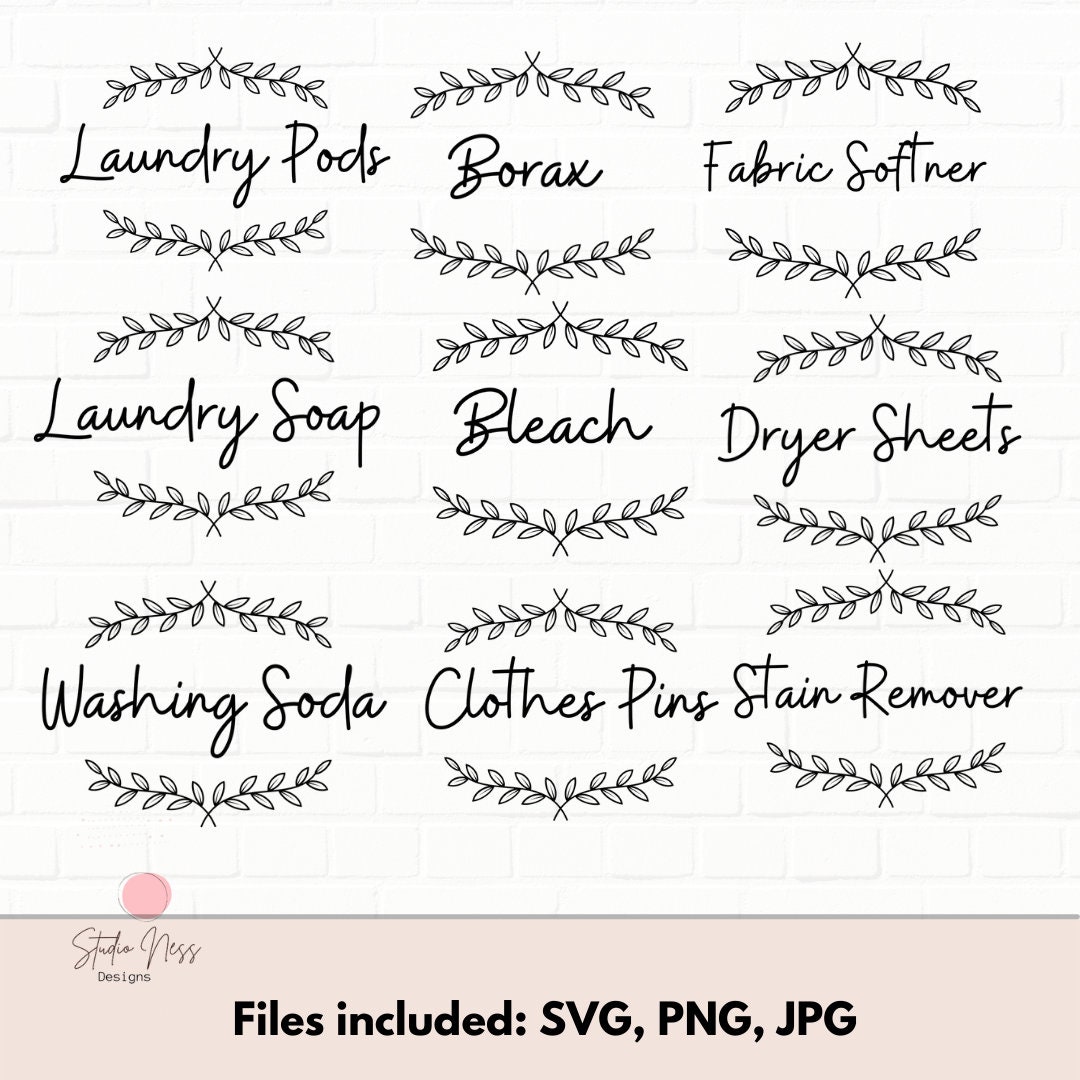 DIY Laundry Storage Labels - Home Decor SVG Design for Custom Laundry Organizing Storage - Laundry Room Organization, Laundry SVG, Farmhouse - Etsy for Free Printable Laundry Room Labels