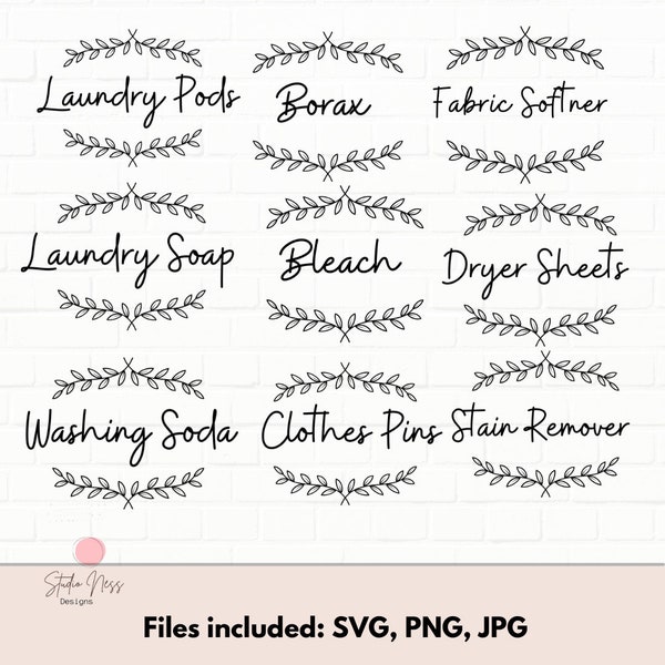 DIY Laundry Storage Labels - Home Decor SVG Design for Custom Laundry Organizing Storage - Laundry Room Organization, Laundry SVG, Farmhouse