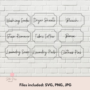 DIY Laundry Storage Labels - Home Decor SVG Design for Custom Laundry Organizing Storage - Laundry Room Organization, Laundry SVG