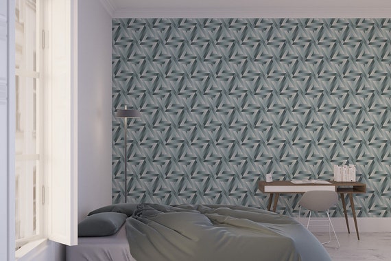 Peel And Stick Wallpapergeometric Wallpaperremovable Etsy Peel And Stick Wallpapergeometric Wallpaperremovable Etsy
