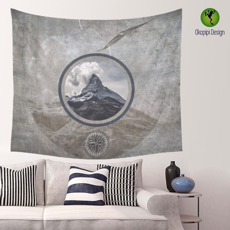 Mountain wall tapestry,nature tapestry,mountain photography,landscape tapestry,nature wall decor image 2