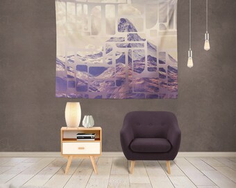 Retro Mountain tapestry,nature tapestry,wall hanging, geometric wall art