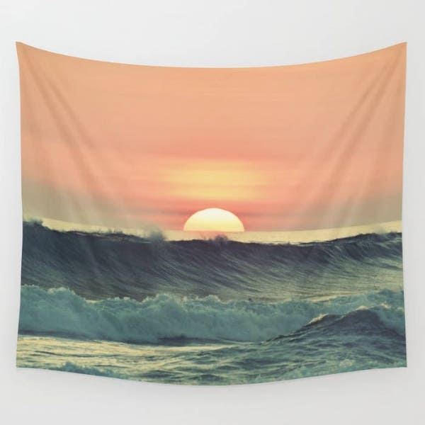 Ocean sunset Wall Tapestry,scenic sea sunset wall decor, ocean art,nature wall hanging