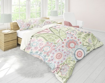 Pink floral bedding,floral comforter,boho bedding,bedding sets,queen duvet,queen comforter,floral bedding set,comforter king,girls bedding