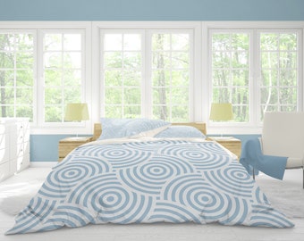 Light blue duvet cover,blue bedding set queen,light blue comforter set,blue geometric comforter,light blue bedding