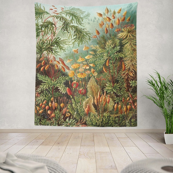 Vintage Botanical Tapestry Nature Wall Tapestry rainforest Tapestry Jungle Tapestry Botanical Wall Hanging large Wall Tapestry e.haeckel Etsy