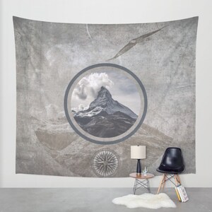 Mountain wall tapestry,nature tapestry,mountain photography,landscape tapestry,nature wall decor image 1