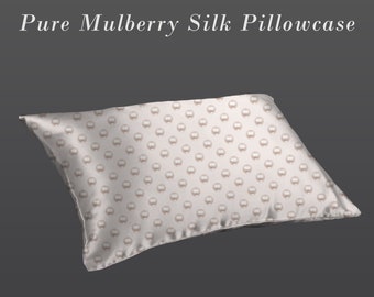 Champagne pearls mulberry silk pillowcase, cream pure silk pillowcase, luxury mulberry silk pillowcase, best silk pillowcases