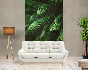 Palm leaf,photo tapestry,Tropical Tapestry,Wall Decor,nature tapestry,wall hanging,palm tree forest,palm tapestry,jungle tapestry