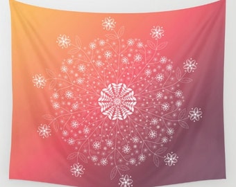 Mandala Wall Hanging,Gradient Tapestry,Floral Wall Decor,bohemian tapestries,indie decor,yoga decor