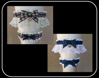 Celtic Bride Tartan Wedding Garter Scottish Wedding Lace Garter Bridal Accessories Bridesmaid Gift Bridal Gift Purple Plaid