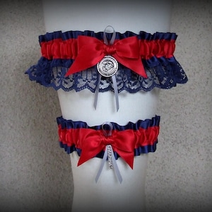 Custom Military Wedding Garter Set: Navy, Army, Air Force, Marines, Coast Guard, National Guard