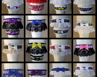 Custom Geek Wedding Garter Set: Design Your Own Cartoon, Anime, Video Game Theme