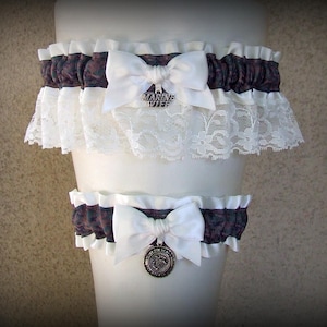 Custom Camo Wedding Garter Set: Military Charm, Bridal Shower Gift