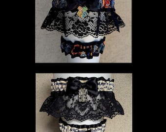 Harry Potter Themed Wedding Garter Belt Set W/ Black Lace - Etsy