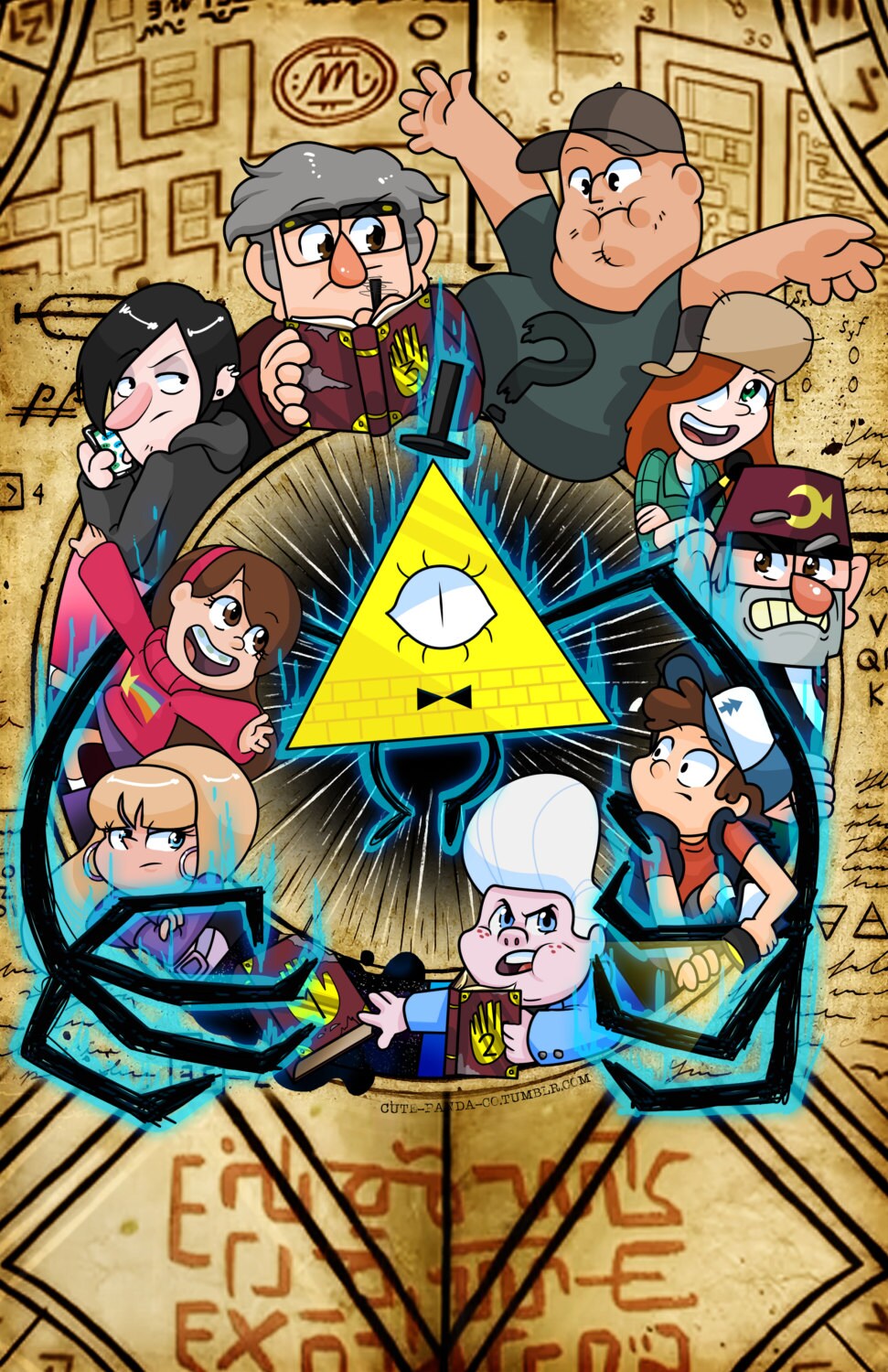 Gravity Falls Bursting Bill Cipher Print | Etsy