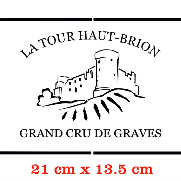 Stencil, stencil "Grand Cru Winery of graves" to decorate way wine bottle, French touch