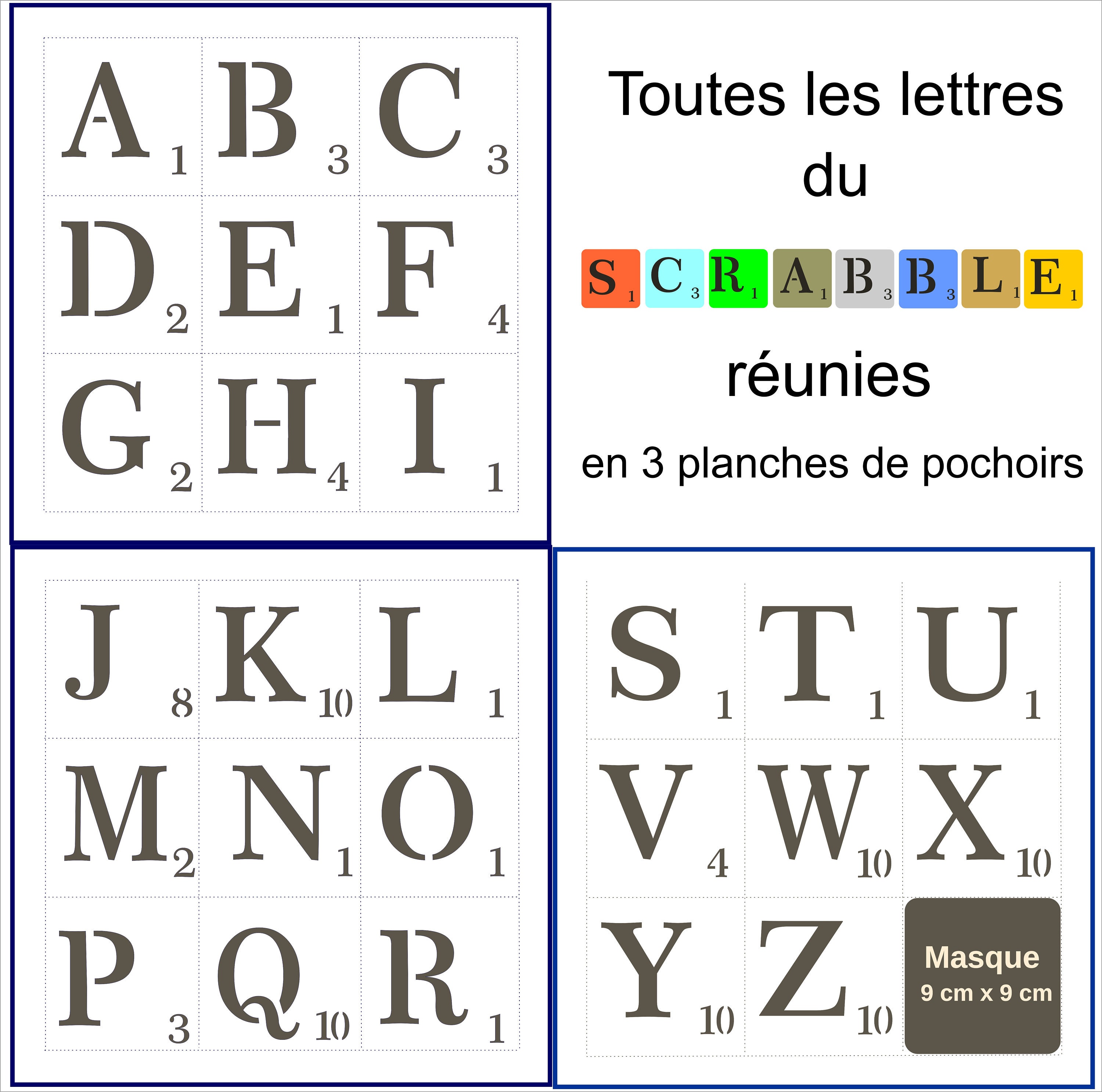 A-z Plastique Scrabble Tuiles Alphabets Lettres Avec Score Chiffres