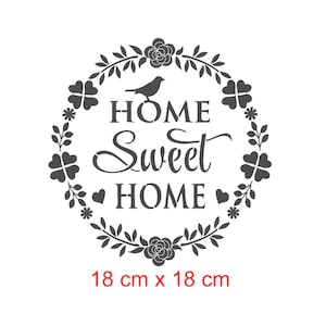 Stencil, French touch stencil &quot;Home sweet home&quot; romantic decor, baroque charm, wall ornament, furniture