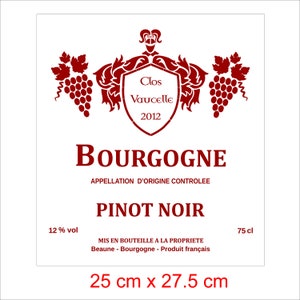 Stencil, Burgundy &quot;Wine Label&quot; stencil to decorate like a wine bottle, French touch