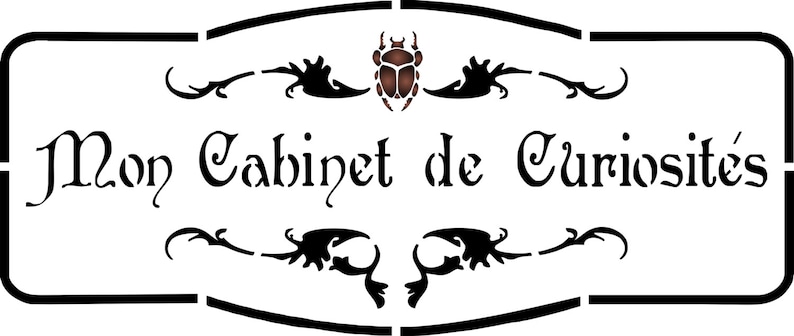 pochoir stencil "Mon cabinet de curiosités" mer et terre image 1