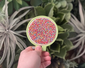 3” Rainbow Confetti Embroidery - Completed in Hoop