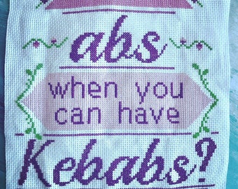 Why Have Abs - Completed Cross Stitch
