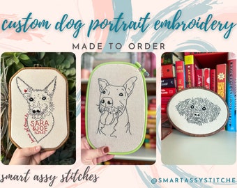 Custom Embroidered Pet Portrait - Made to Order