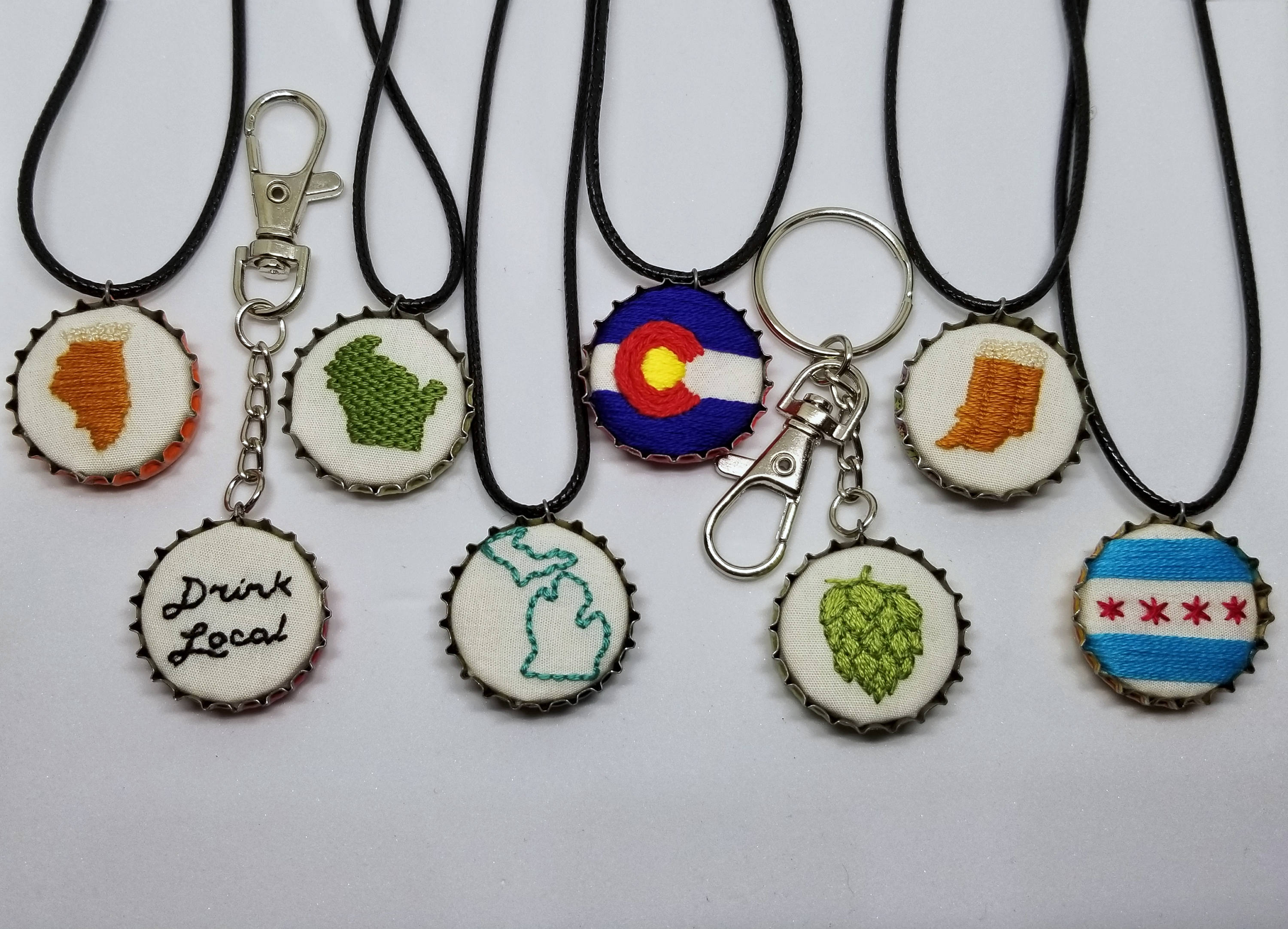 Embroidered Craft Beer Accessories Upcycled Craft Beer Etsy